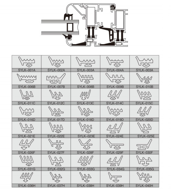 鋁合金門窗 密封膠條（B）