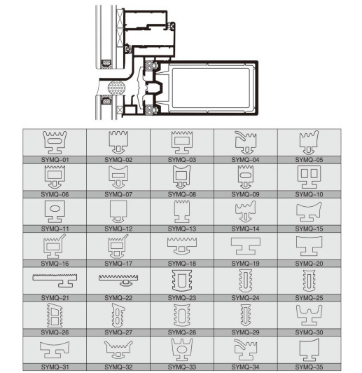 鋁合金門窗 密封膠條（E）